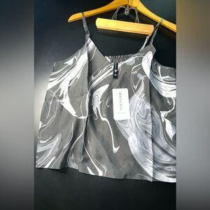 Athleta Tank Top Calm Cool Cami Black & Gray Women’s Sleep Top Size Large NWT